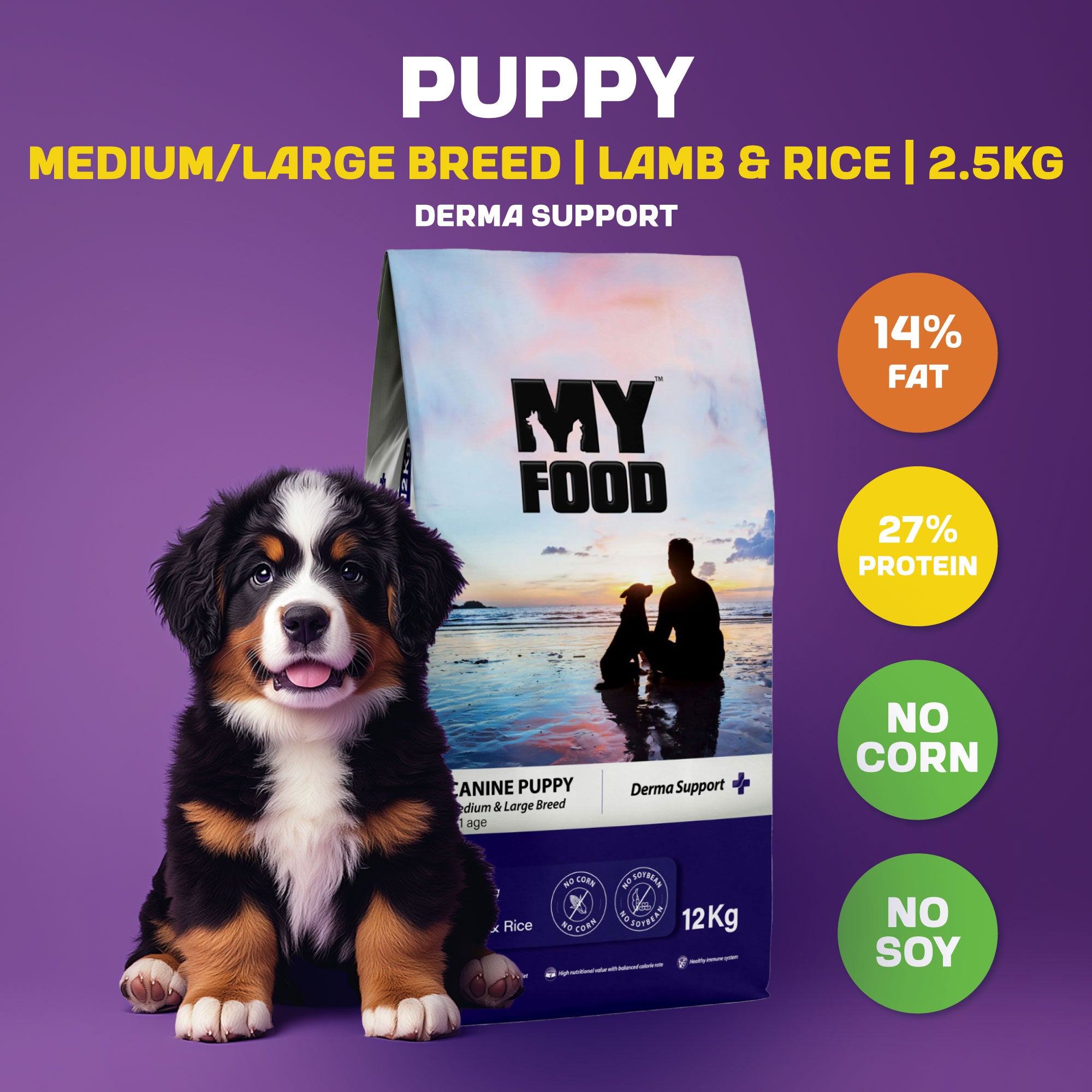 Puppy | Medium & Large Breed | Derma Support | Lamb and Rice | 12kg