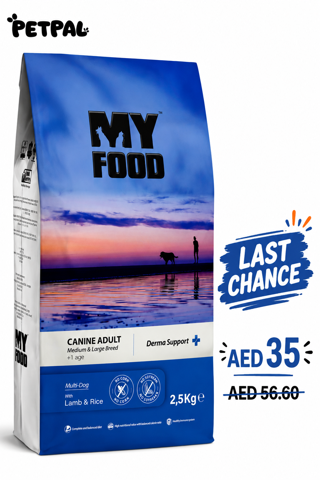 Adult Dog | Medium & Large Breed | Derma Support | Lamb & Rice | 2,5kg - Last Chance Deal