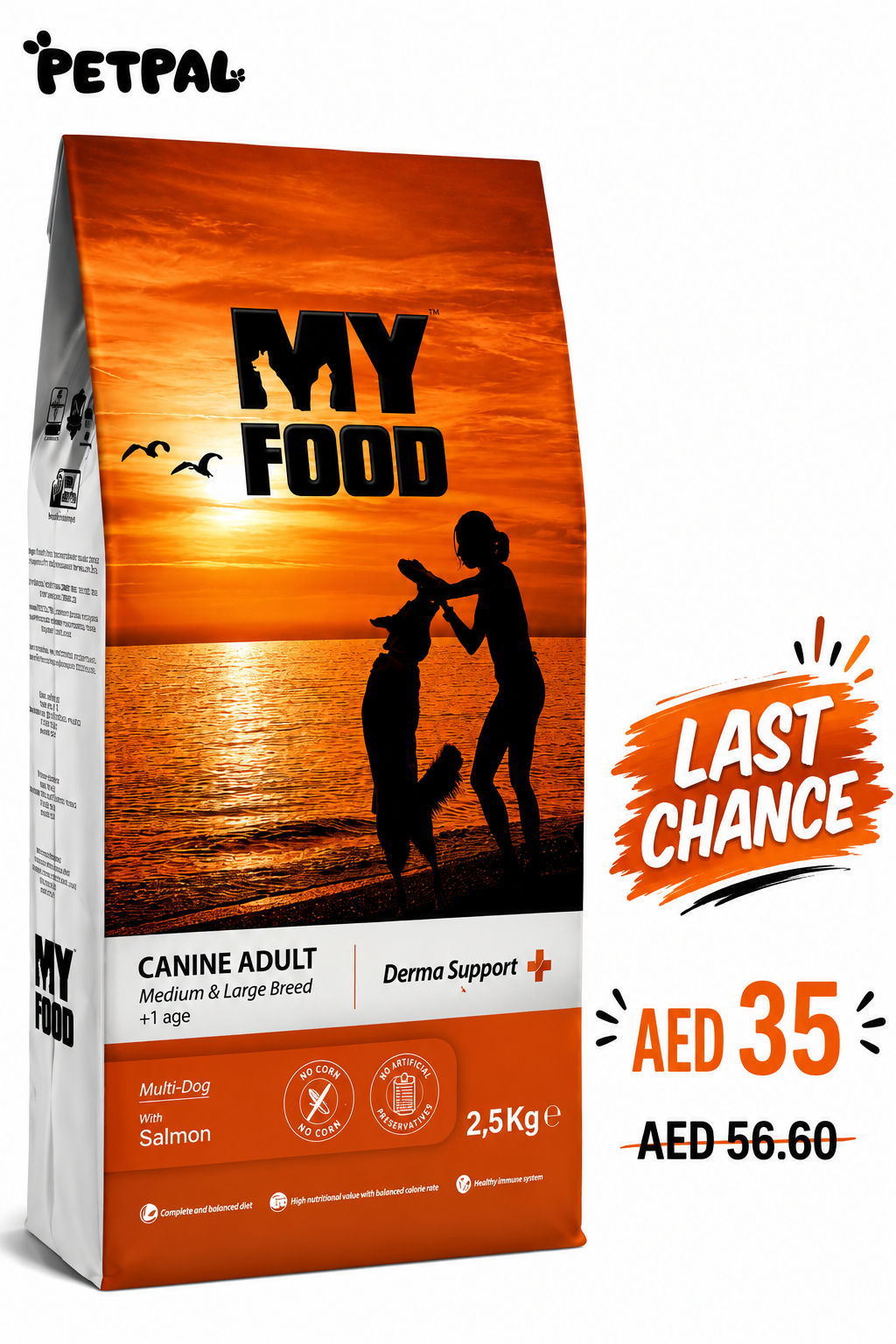 Adult Dog | Medium & Large Breed | Derma Support | Salmon | 2,5Kg - Last Chance Deal