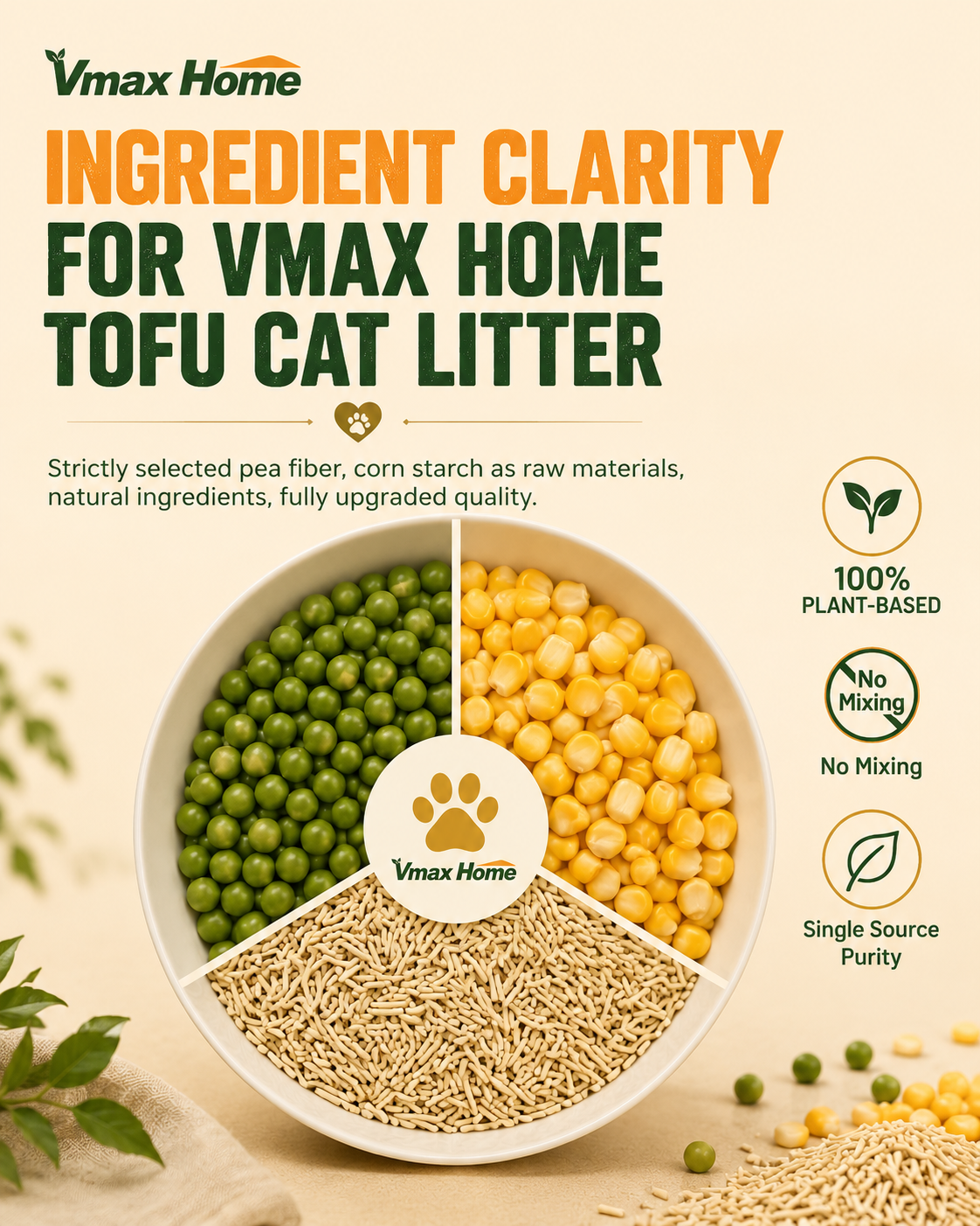 Vmax Home 7L | Milk | Tofu Cat Litter | Clumping | Odor Control