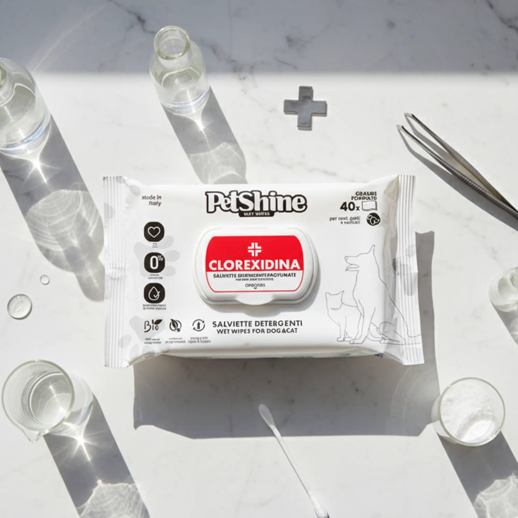 PetShine Wipes | Clorexidine 40Pcs