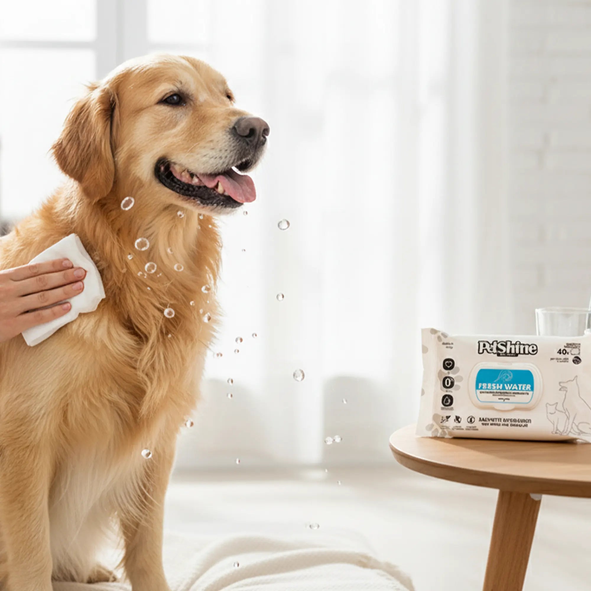 PetShine Wipes | Fresh Water 40Pcs