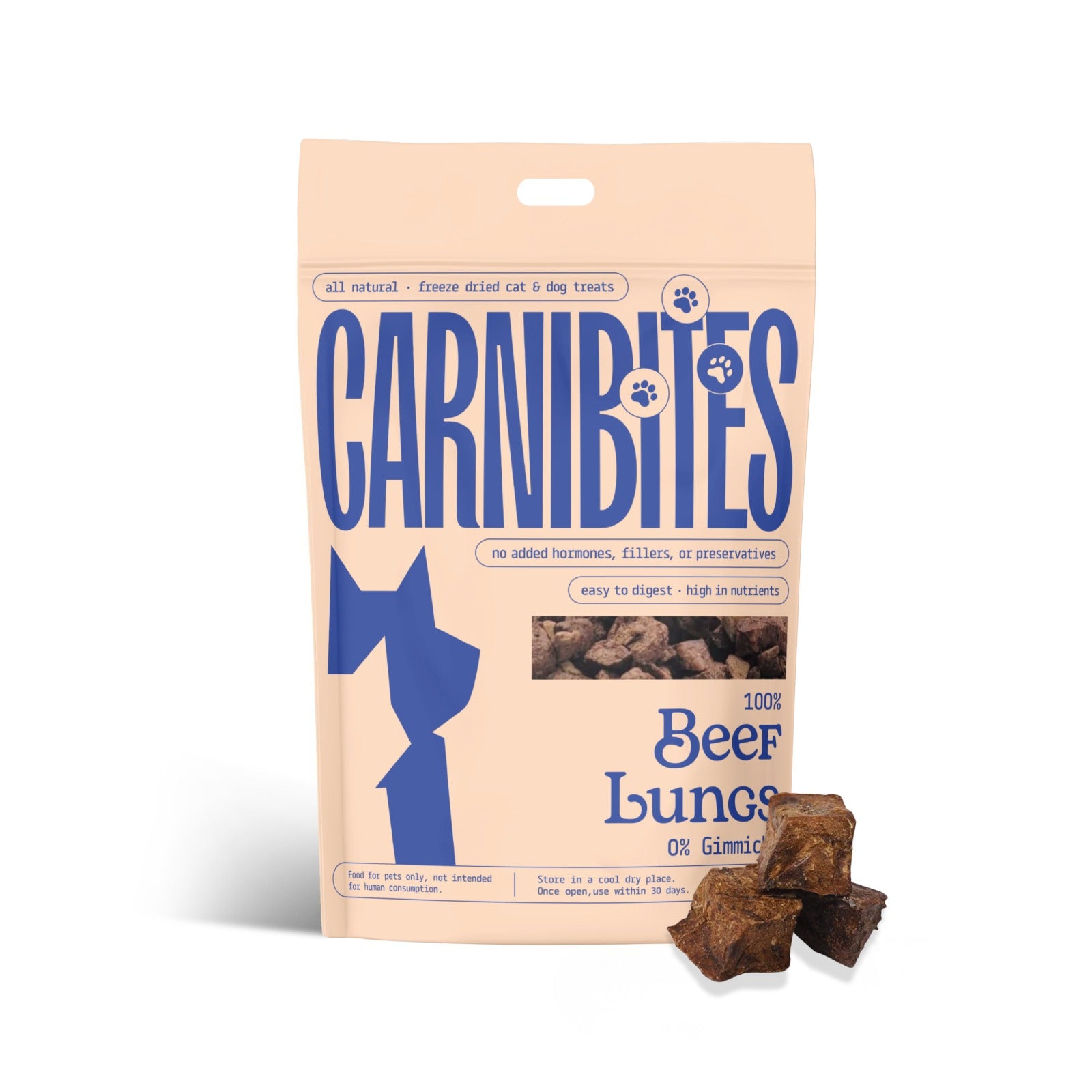 Cat & Dog Treats | Freeze-Dried Beef Lungs | 20g