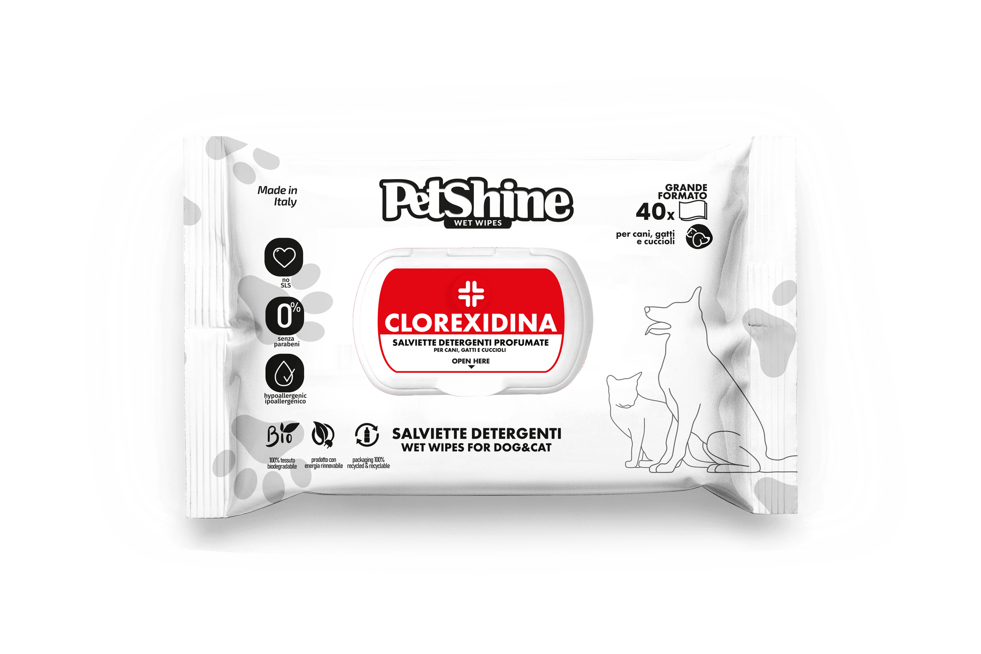 PetShine Wipes | Clorexidine 40Pcs