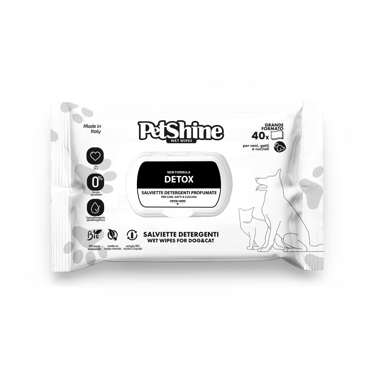 PetShine Wipes | Detox 40Pcs