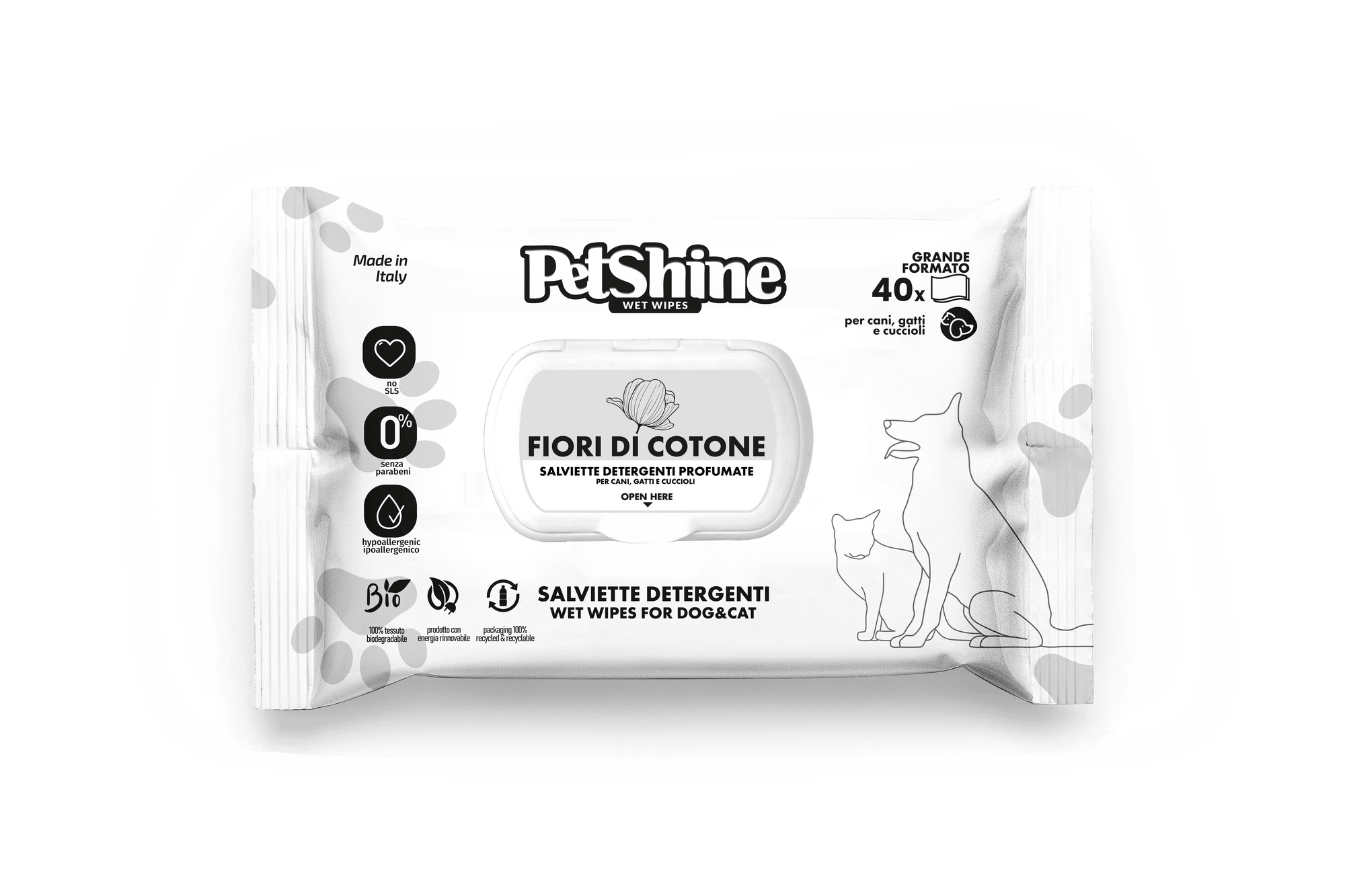 PetShine Wipes | Fiore Di Conte 40Pcs