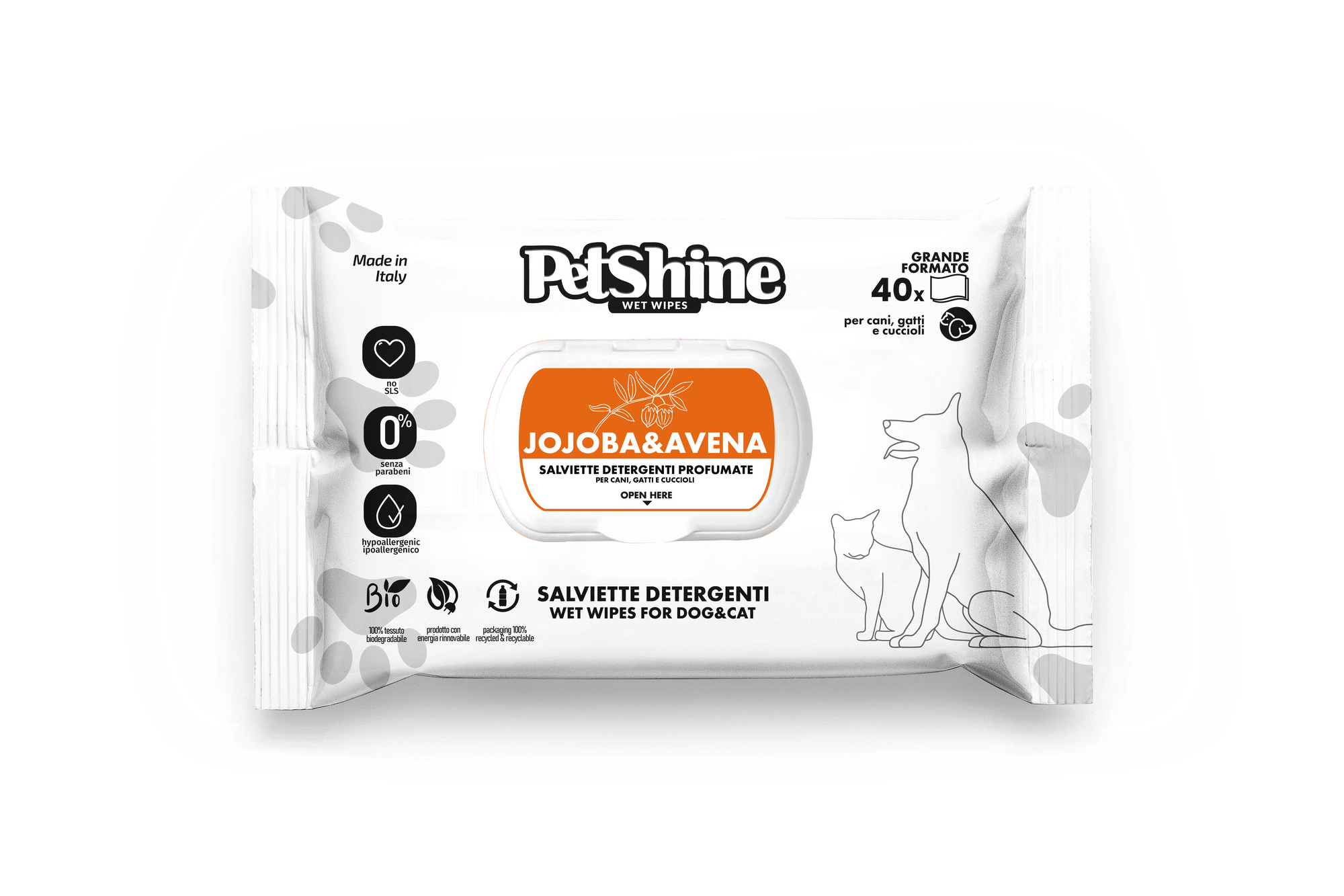 PetShine Wipes | Jojoba 40Pcs